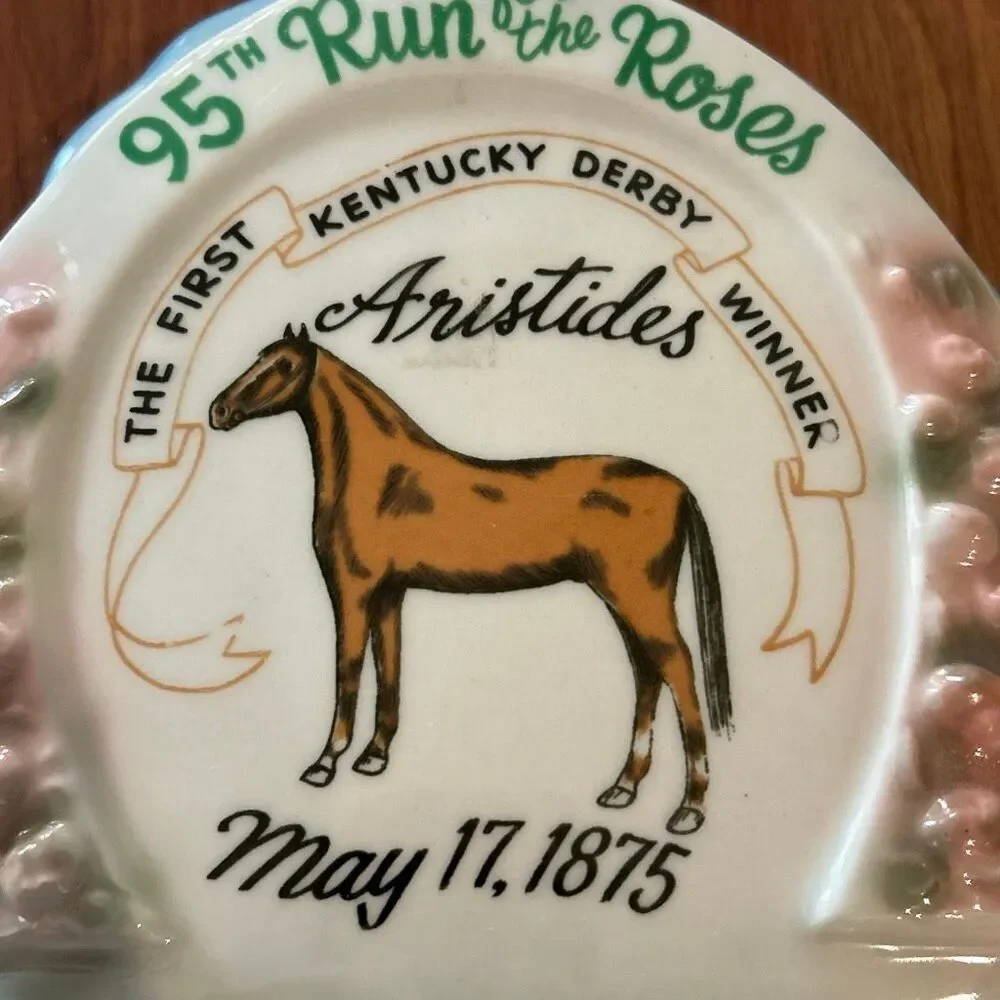 Vintage Jim beam 95th Kentucky Derby special decanter blue white Churchill Downs